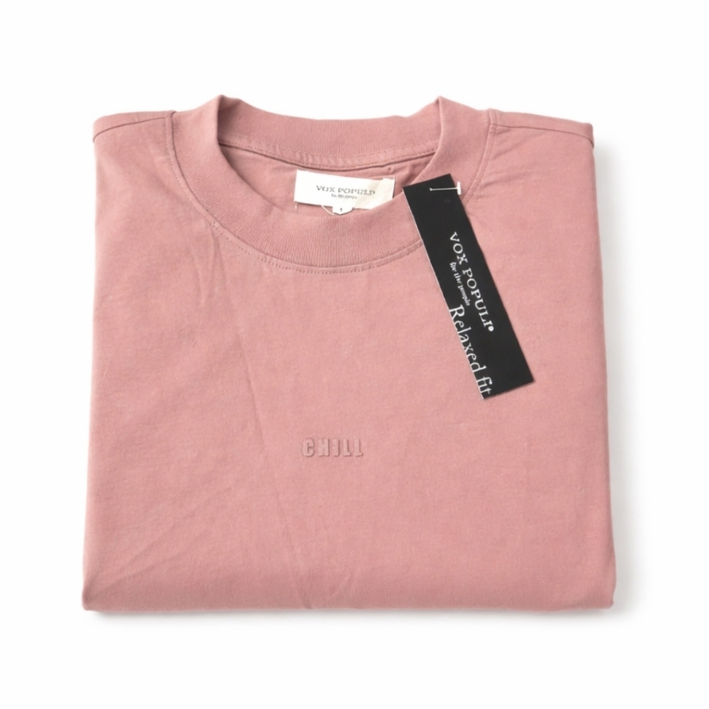 NWT Vox Populi Chill Tee Dusty Rose Relaxed Fit Minimalist Tee